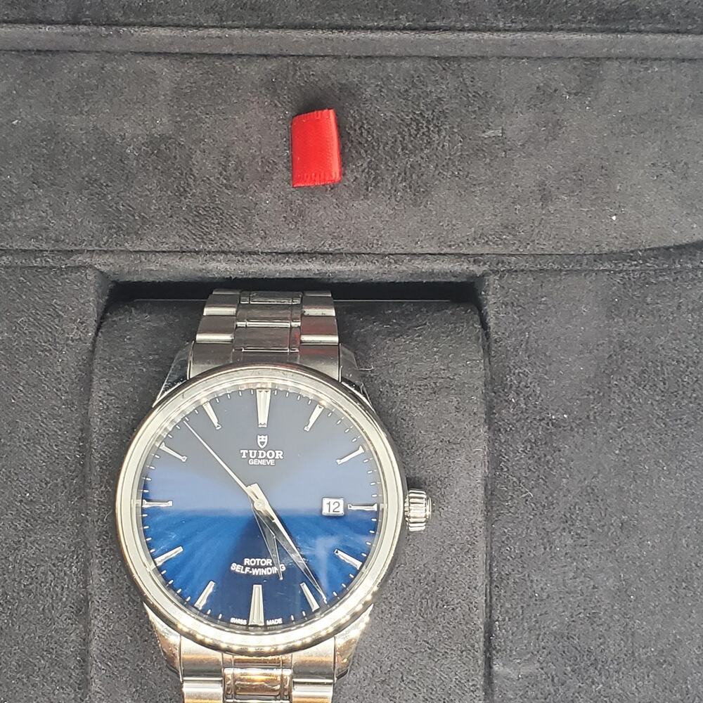 Tudor Style 12700 Mens Watch 41mm Stainless Steel Midnight Blue Dial Date Auto